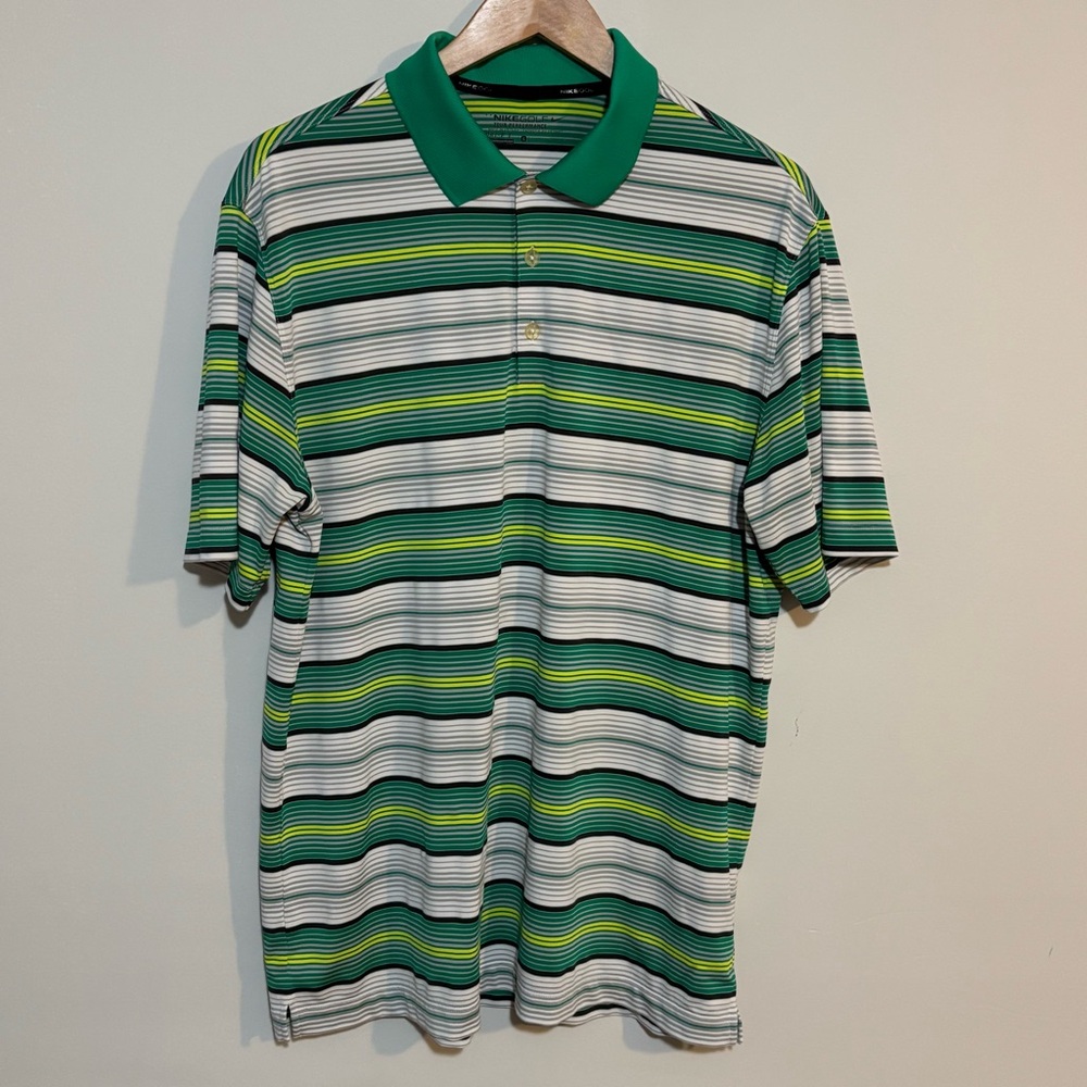 Nike Golf Polo Classic Stripe DriFit Shirt | Mens Large